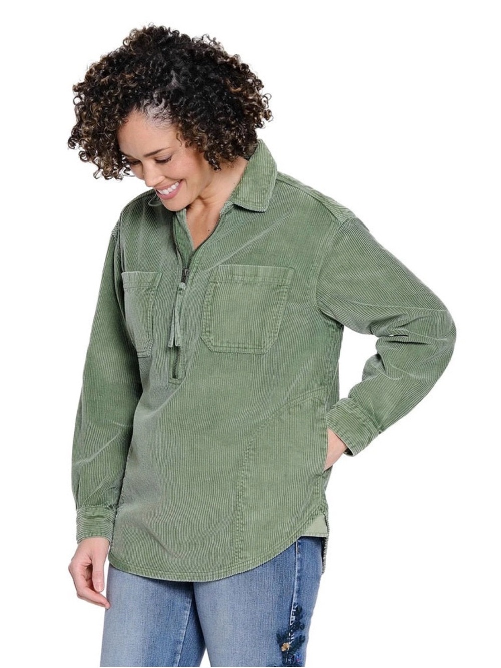 Tru Luxe pullover top with pockets